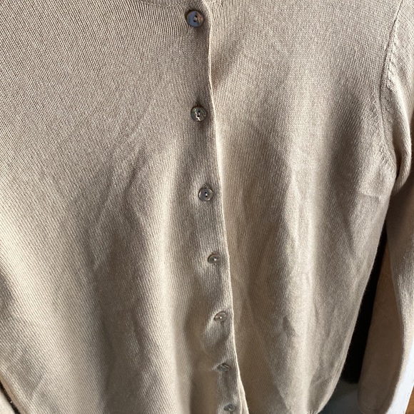 Sak’s Fifth Avenue Crème Silk Cashmere Sweater&Cardigan Set Belford Petite Small - Picture 5 of 12